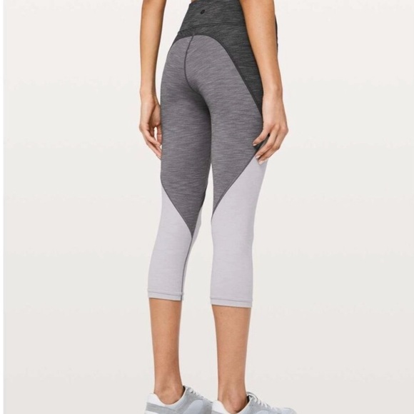 Lululemon Athletica Gray and Black High-Waisted Capris - Picture 5 of 7